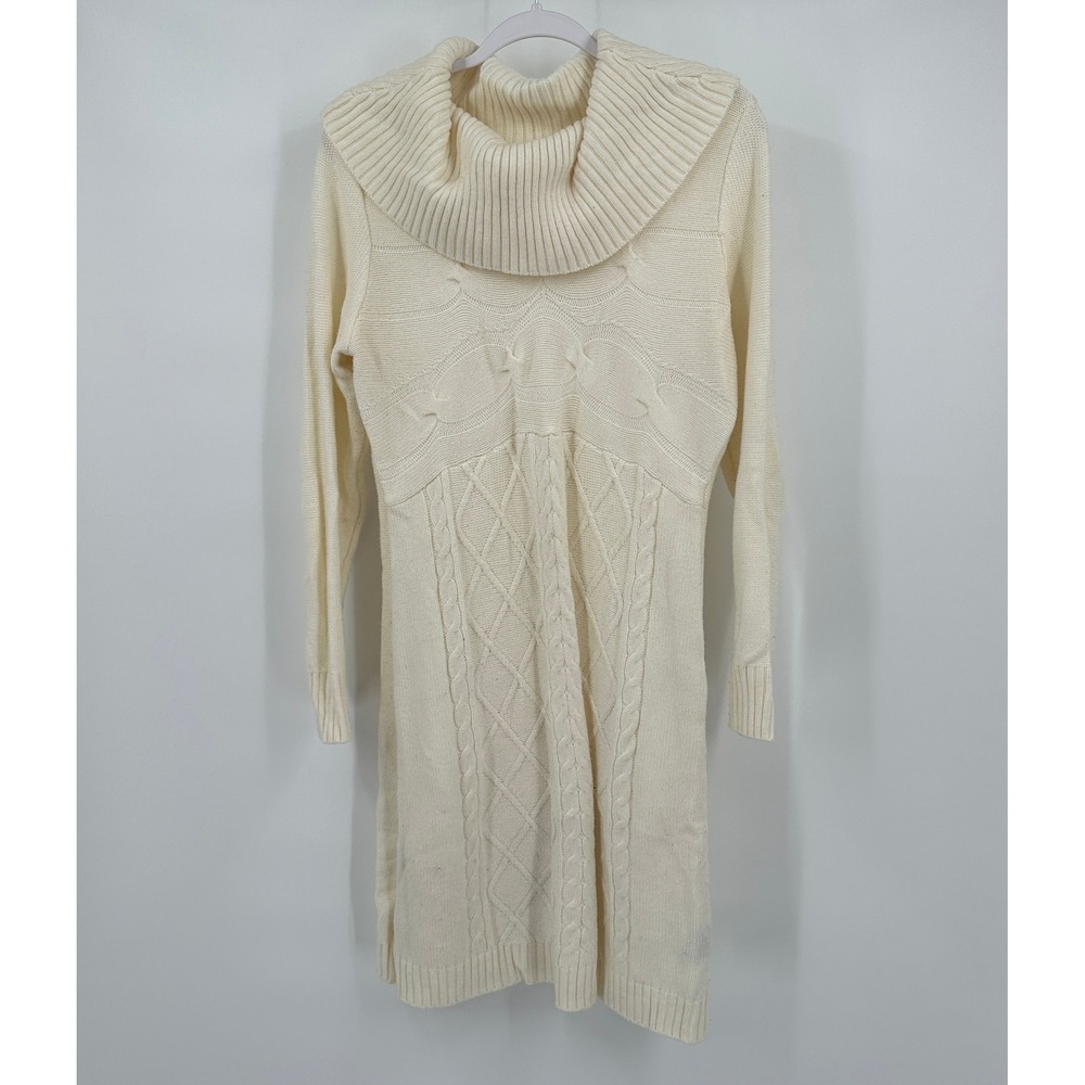 Alyx Womens Cream Cable Knit Sweater Dress Size XL‎ Old Money Minimalist